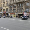Колонна байкеров на Невском.