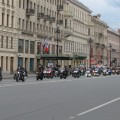 Колонна байкеров на Невском.