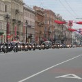 Колонна байкеров на Невском.